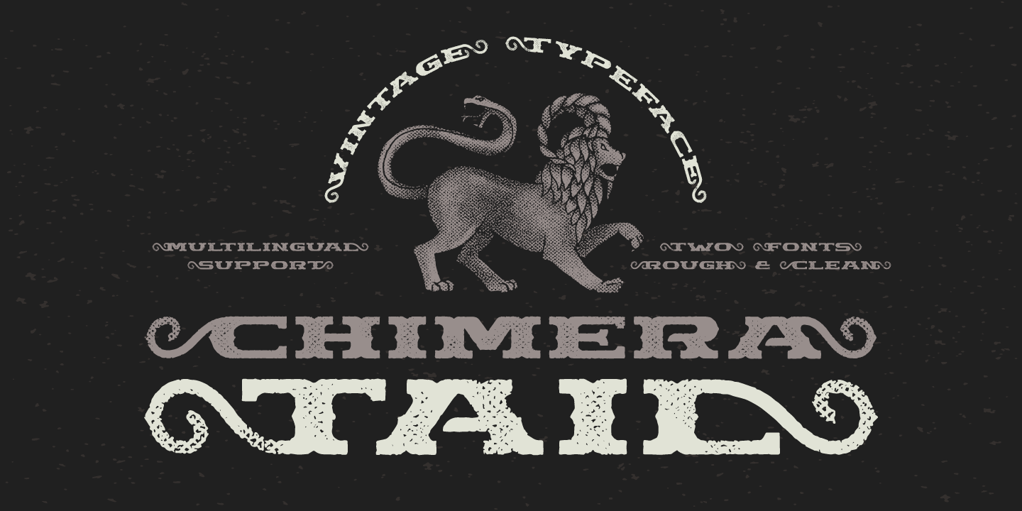 Beispiel einer Chimera Tail Rough-Schriftart #1